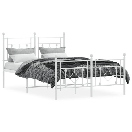 vidaXL Bedframe met hoofd- en voeteneinde metaal wit 120x200 cm afbeelding3 - 1