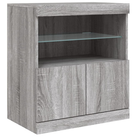 vidaXL Dressoir met LED-verlichting 60x37x67 cm grijs sonoma eiken afbeelding3 - 1