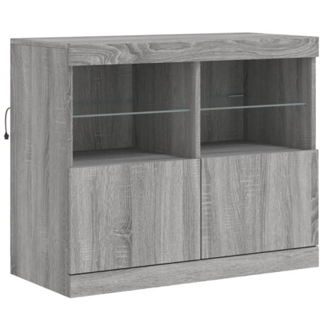 vidaXL Dressoir met LED-verlichting 81x37x67 cm grijs sonoma eiken afbeelding3 - 1