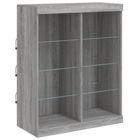 vidaXL Dressoir met LED-verlichting 81x37x100 cm grijs sonoma eiken afbeelding3 - 1