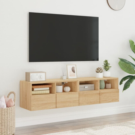 vidaXL Tv-meubels 2 st 60x30x30 cm bewerkt hout sonoma eikenkleurig afbeelding3 - 1