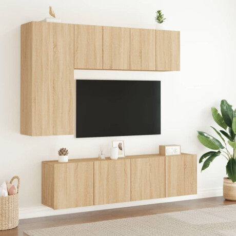 vidaXL Tv-meubels 2 st wandgemonteerd 60x30x41 cm sonoma eikenkleurig afbeelding3 - 1