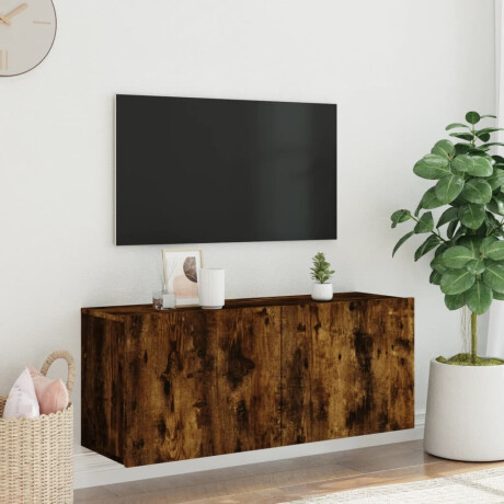 vidaXL Tv-meubel wandgemonteerd 100x30x41 cm gerookt eikenkleurig afbeelding3 - 1