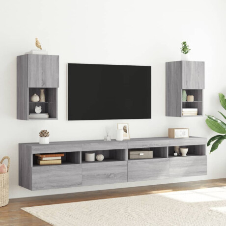 vidaXL Tv-meubel met LED-verlichting 30,5x30x60 cm grijs sonoma eiken afbeelding3 - 1