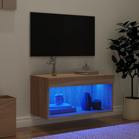 vidaXL Tv-meubel met LED-verlichting 60x30x30 cm sonoma eikenkleurig afbeelding3 - 1