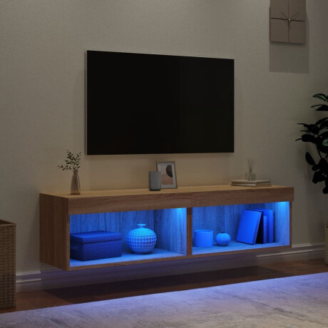 vidaXL Tv-meubels met LED-verlichting 2 st 60x30x30 cm sonoma eiken afbeelding3 - 1