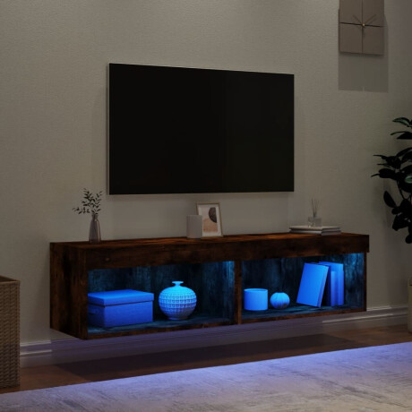 vidaXL Tv-meubels met LED-verlichting 2 st 60x30x30 cm gerookt eiken afbeelding3 - 1