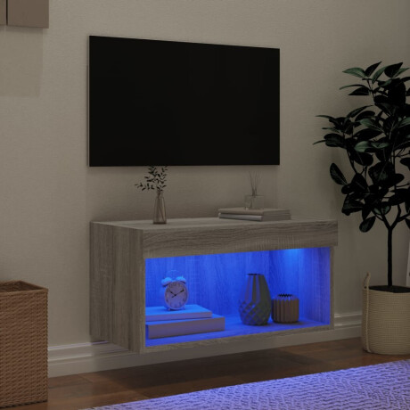 vidaXL Tv-meubel met LED-verlichting 60x30x30 cm grijs sonoma eiken afbeelding3 - 1