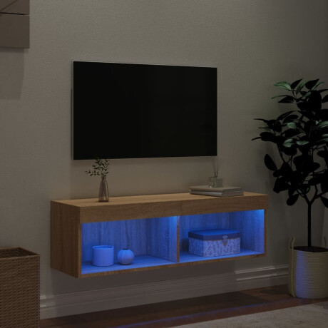 vidaXL Tv-meubel met LED-verlichting 100x30x30 cm sonoma eikenkleurig afbeelding3 - 1