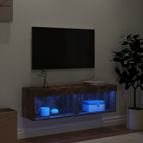 vidaXL Tv-meubel LED-verlichting 100x30x30 cm gerookt eikenkleurig afbeelding3 - 1