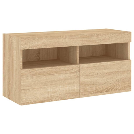 vidaXL Tv-wandmeubel met LED-verlichting 80x30x40 cm sonoma eikenkleur afbeelding3 - 1