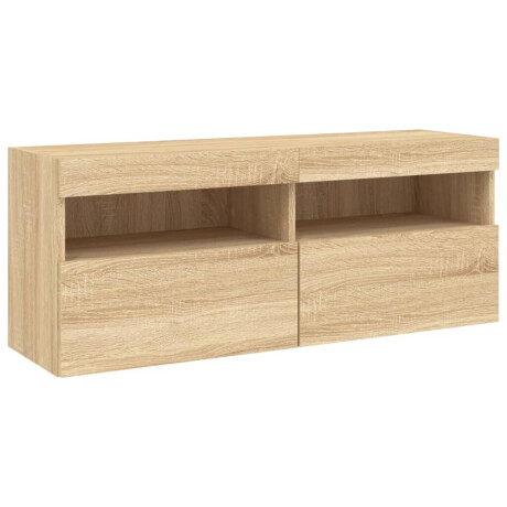 vidaXL Tv-wandmeubel met LED-verlichting 100x30x40 cm sonoma eiken afbeelding3 - 1