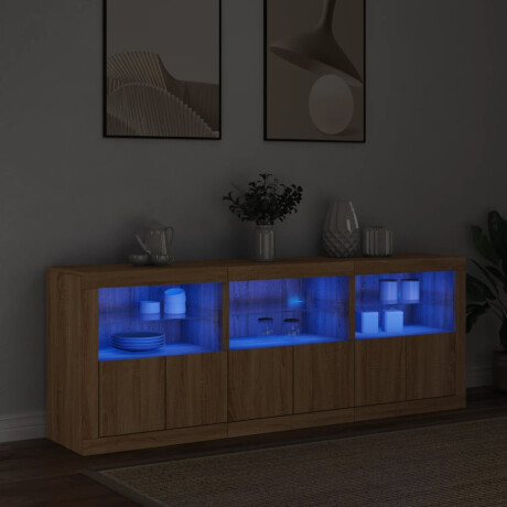 vidaXL Dressoir met LED-verlichting 181,5x37x67 cm sonoma eikenkleurig afbeelding3 - 1