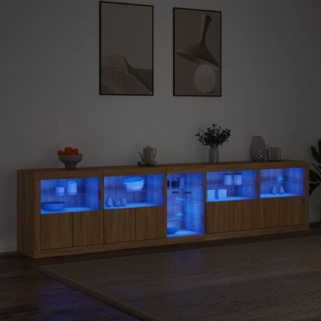 vidaXL Dressoir met LED-verlichting 283x37x67 cm sonoma eikenkleurig afbeelding3 - 1