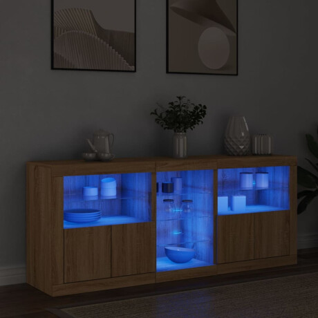 vidaXL Dressoir met LED-verlichting 162x37x67 cm sonoma eikenkleurig afbeelding3 - 1