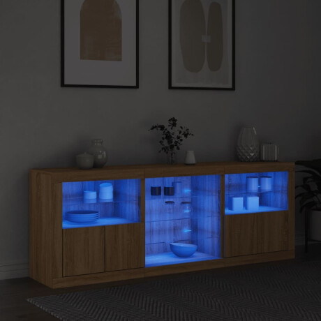 vidaXL Dressoir met LED-verlichting 181,5x37x67 cm sonoma eikenkleurig afbeelding3 - 1