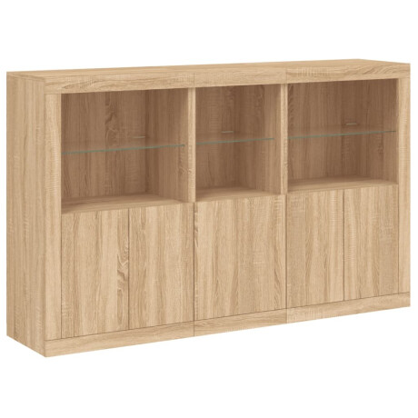 vidaXL Dressoir met LED-verlichting 162x37x100 cm sonoma eikenkleurig afbeelding3 - 1