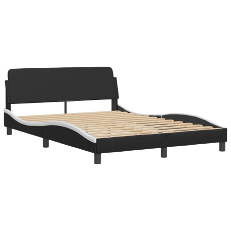 vidaXL Bedframe "Dover" kunstleer zwart en wit 140x190 cm afbeelding3 - 1