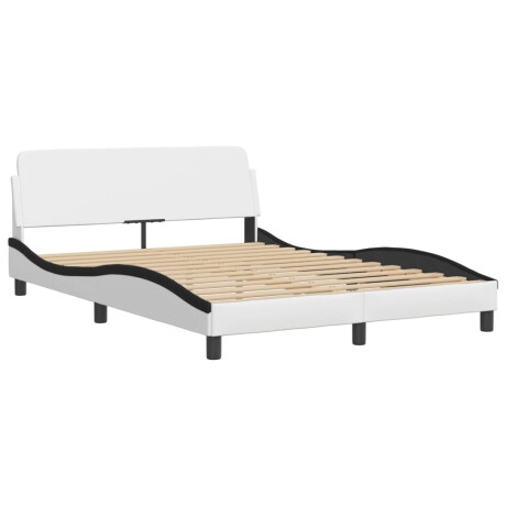 vidaXL Bedframe "Dover" kunstleer wit en zwart 140x190 cm afbeelding3 - 1