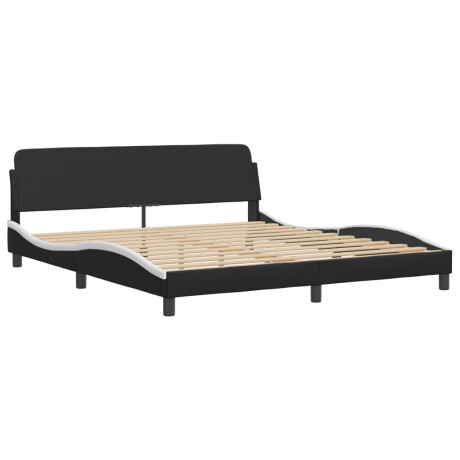 vidaXL Bedframe "Dover" kunstleer zwart en wit 180x200 cm afbeelding3 - 1