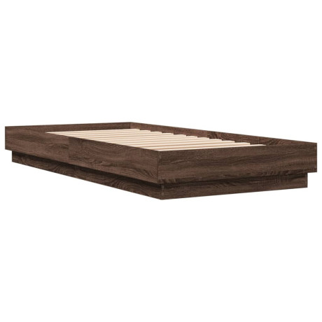 vidaXL Bedframe met LED-verlichting bruin eikenkleurig 100x200 cm afbeelding3 - 1