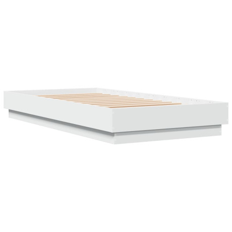 vidaXL Bedframe met LED-verlichting wit 90x190 cm afbeelding3 - 1