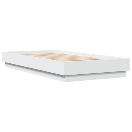 vidaXL Bedframe met LED-verlichting wit 75x190 cm afbeelding3 - 1