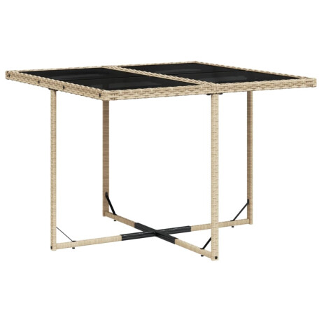vidaXL 9-delige Tuinset met kussens poly rattan beige afbeelding3 - 1