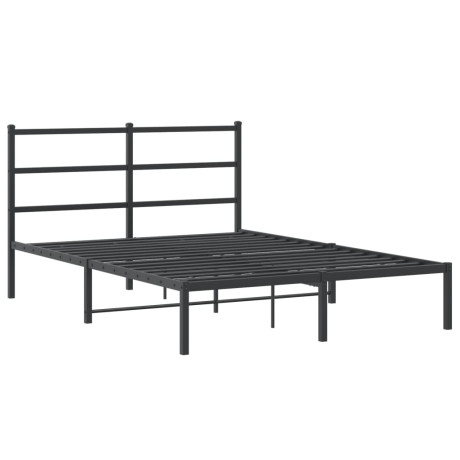 vidaXL Bedframe met hoofdbord metaal zwart 140x200 cm afbeelding3 - 1