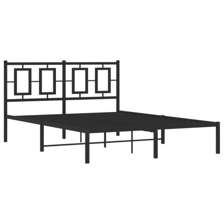 vidaXL Bedframe met hoofdbord metaal zwart 140x190 cm afbeelding3 - 1