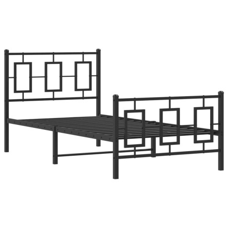 vidaXL Bedframe met hoofd- en voeteneinde metaal zwart 90x190 cm afbeelding3 - 1