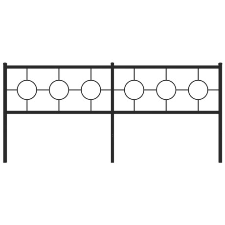 vidaXL Hoofdbord 193 cm metaal zwart afbeelding3 - 1