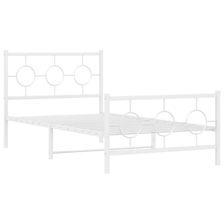 vidaXL Bedframe met hoofd- en voeteneinde metaal wit 100x190 cm afbeelding3 - 1