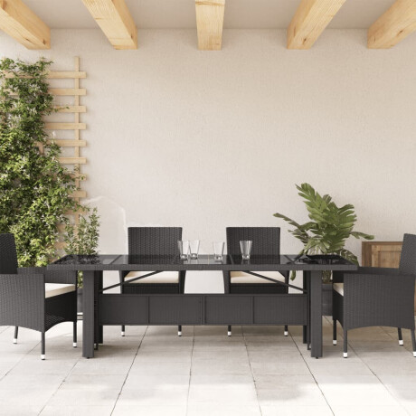 vidaXL Tuintafel met glazen blad 240x90x75 cm poly rattan afbeelding3 - 1