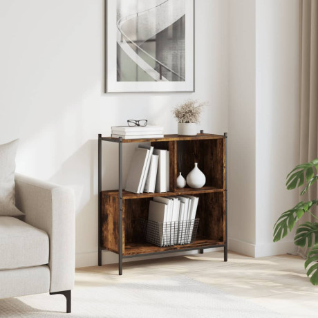 vidaXL Boekenkast 72x28x77,5 cm bewerkt hout gerookt eikenkleurig afbeelding3 - 1