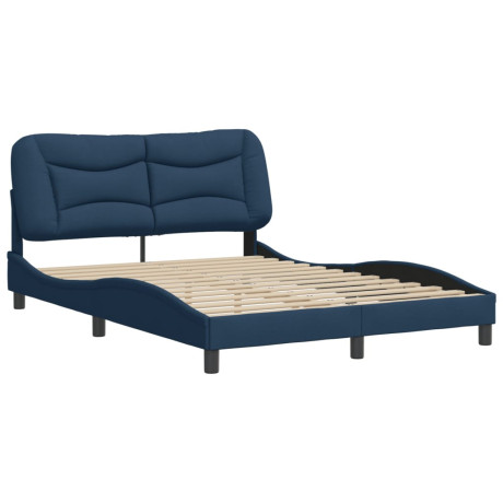 vidaXL Bedframe zonder matras "Hvar" stof blauw 140x190 cm afbeelding3 - 1