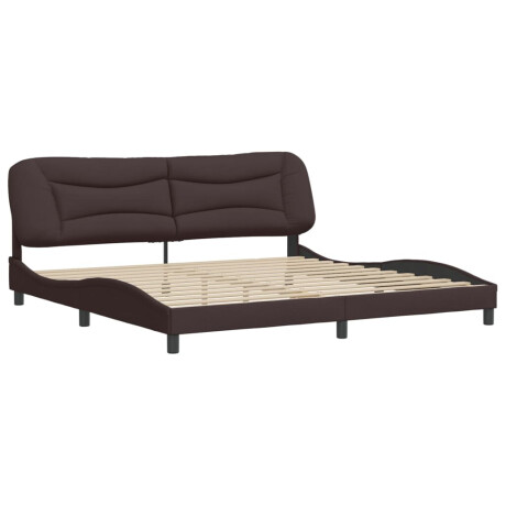 vidaXL Bedframe zonder matras "Hvar" stof donkerbruin 200x200 cm afbeelding3 - 1