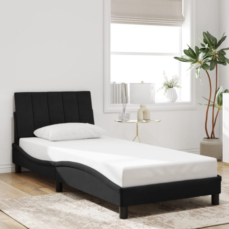 vidaXL Bedframe met hoofdeinde fluweel zwart 80x200 cm afbeelding3 - 1