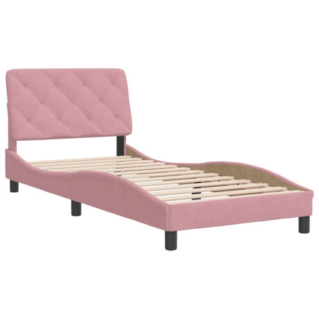 vidaXL Bedframe zonder matras fluweel roze 90x190 cm afbeelding3 - 1