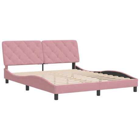 vidaXL Bedframe zonder matras fluweel roze 160x200 cm afbeelding3 - 1