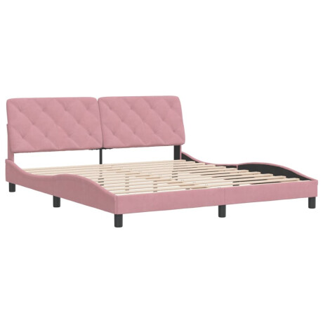 vidaXL Bedframe zonder matras fluweel roze 180x200 cm afbeelding3 - 1
