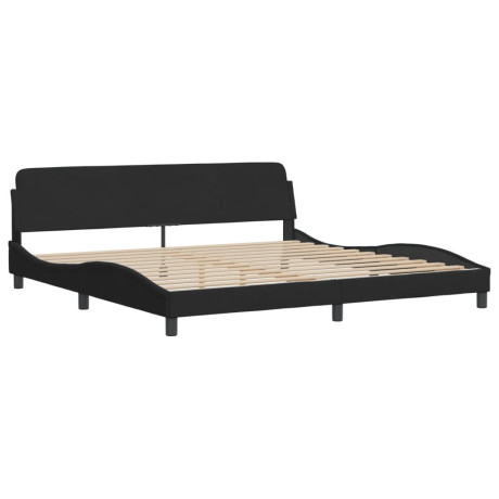 vidaXL Bedframe met hoofdeinde fluweel zwart 200x200 cm afbeelding3 - 1