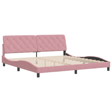 vidaXL Bedframe zonder matras fluweel roze 200x200 cm afbeelding3 - 1