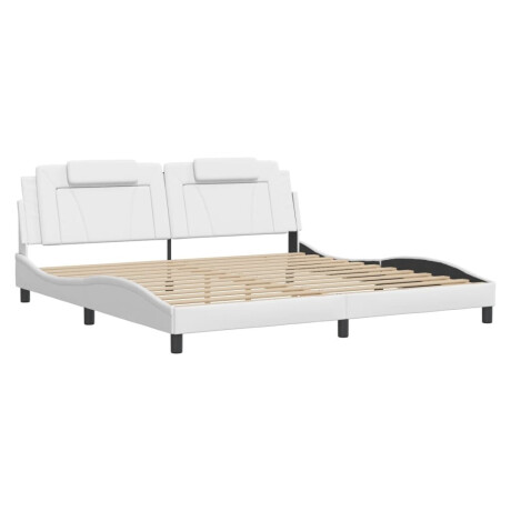 vidaXL Bedframe "Viana" zonder matras kunstleer wit 200x200 cm afbeelding3 - 1