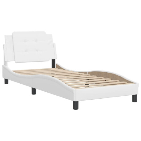 vidaXL Bedframe zonder matras "Zadar" kunstleer wit 90x200 cm afbeelding3 - 1