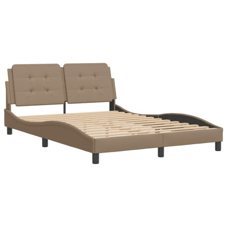 vidaXL Bedframe zonder matras "Zadar" kunstleer cappucinnokleurig 140x190 cm afbeelding3 - 1