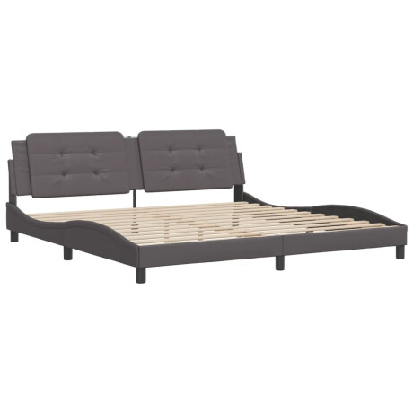 vidaXL Bedframe zonder matras "Zadar" kunstleer grijs 200x200 cm afbeelding3 - 1