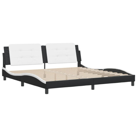 vidaXL Bedframe zonder matras "Zadar" kunstleer zwart en wit 200x200 cm afbeelding3 - 1
