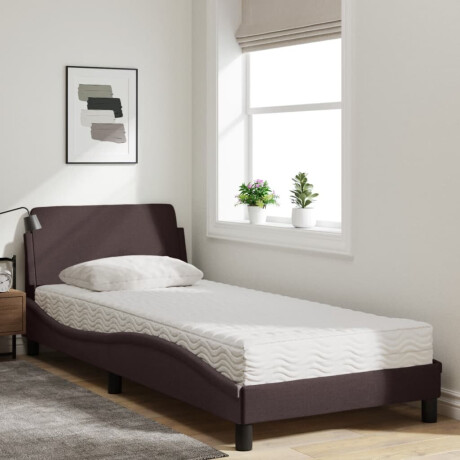 vidaXL Bed met matras "Dover" stof donkerbruin 80x200 cm afbeelding3 - 1