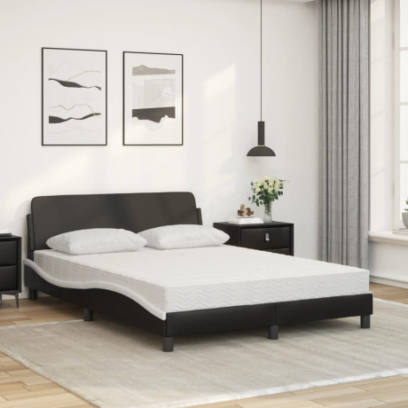 vidaXL Bed met matras kunstleer zwart en wit 120x200 cm afbeelding3 - 1